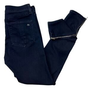 Rag & Bone high rise ankle zip Skinny Jeans Indigo 26